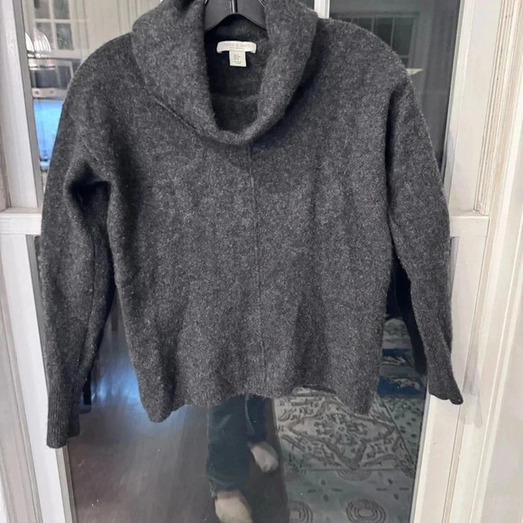 Deane and white Women’s Pure Cashmere Cowl Neck sweater Charcoal Gray Sz Small - Picture 8 of 8